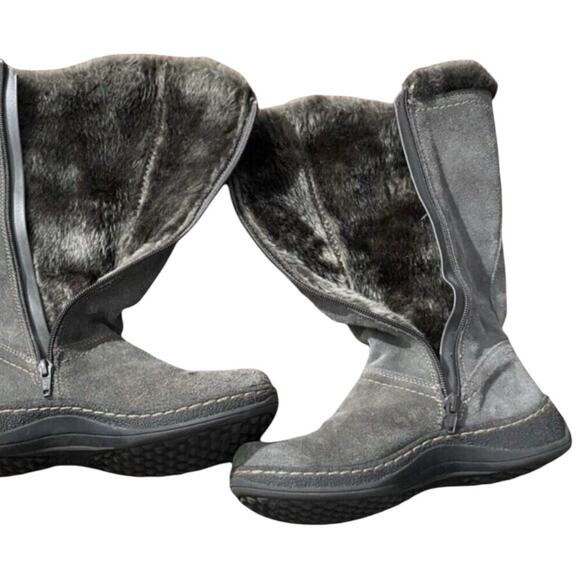 G.H.BASS Womens Wanda Winter Boots Gray Suede Fur Lined SZ 7.5 M Zipper Comfort - Picture 4 of 12